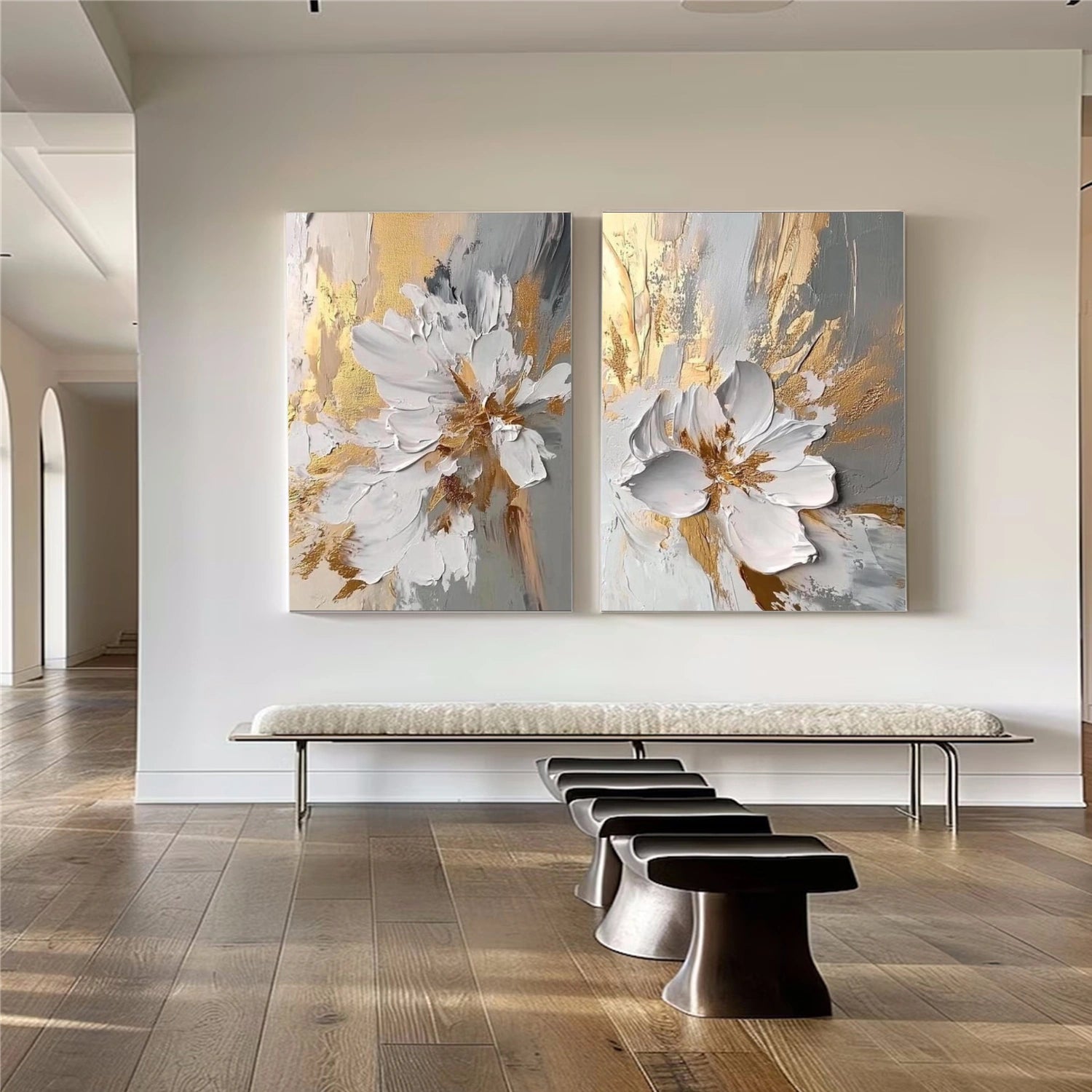 Flower & Tree Abstract Wall Art Set of 2 #ML201 - Image 2
