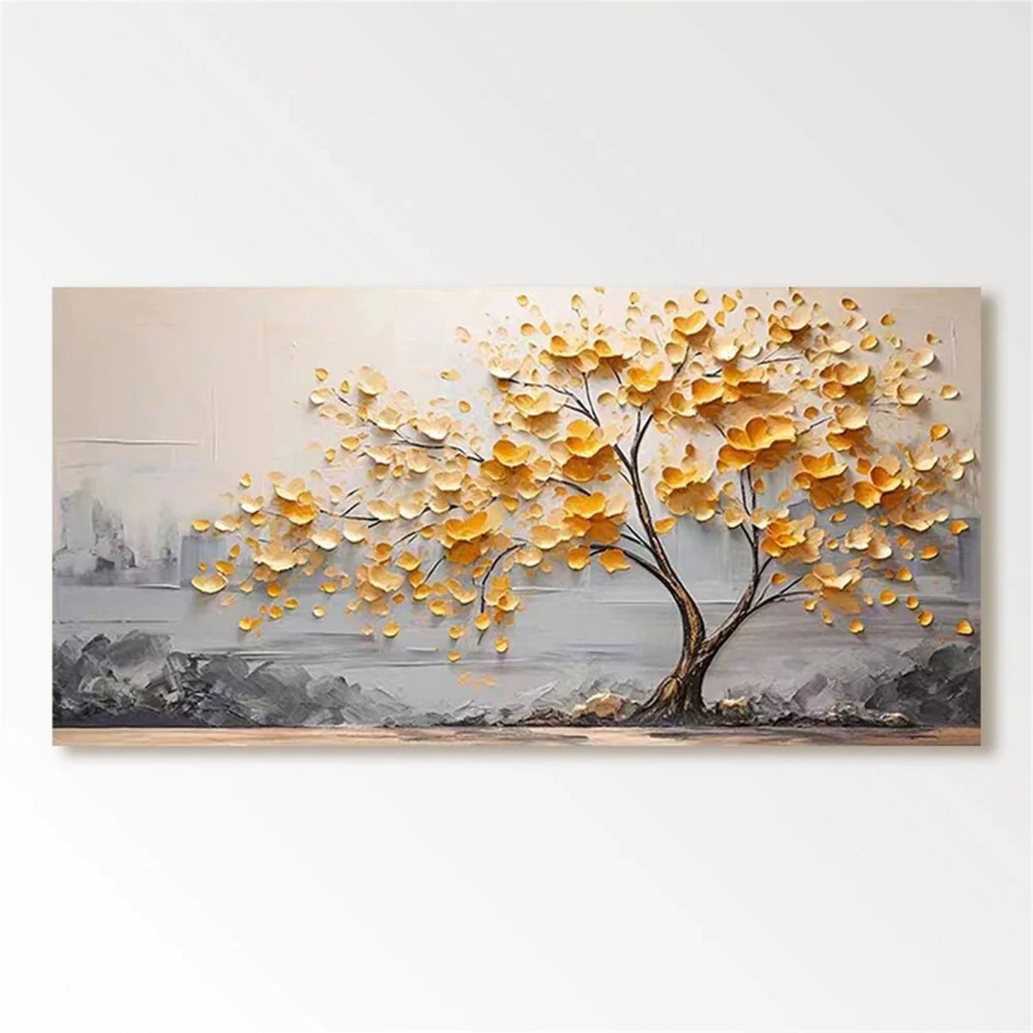 Colorful Flower & Tree Abstract Textured Wall Art #ML052 - Image 5