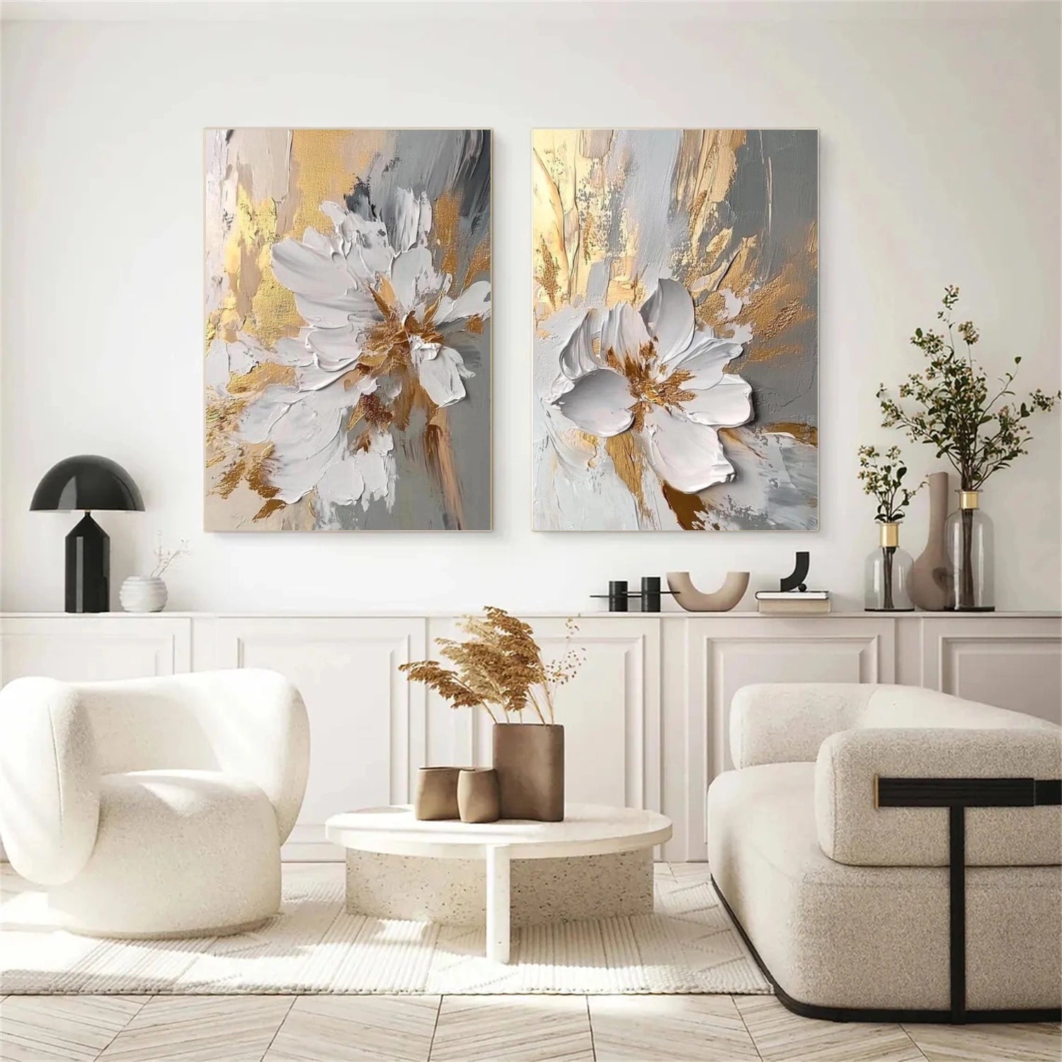 Flower & Tree Abstract Wall Art Set of 2 #ML201 - Image 3
