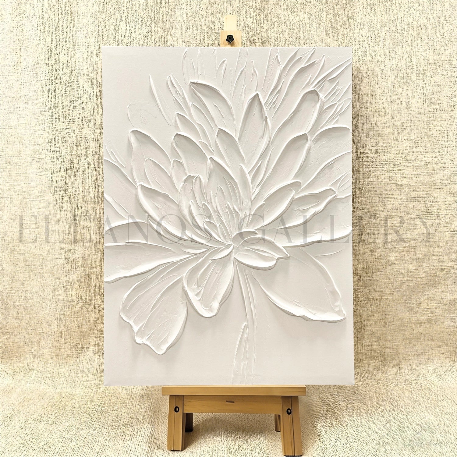 White Minimalistic Textured Art #MM215 - Image 8