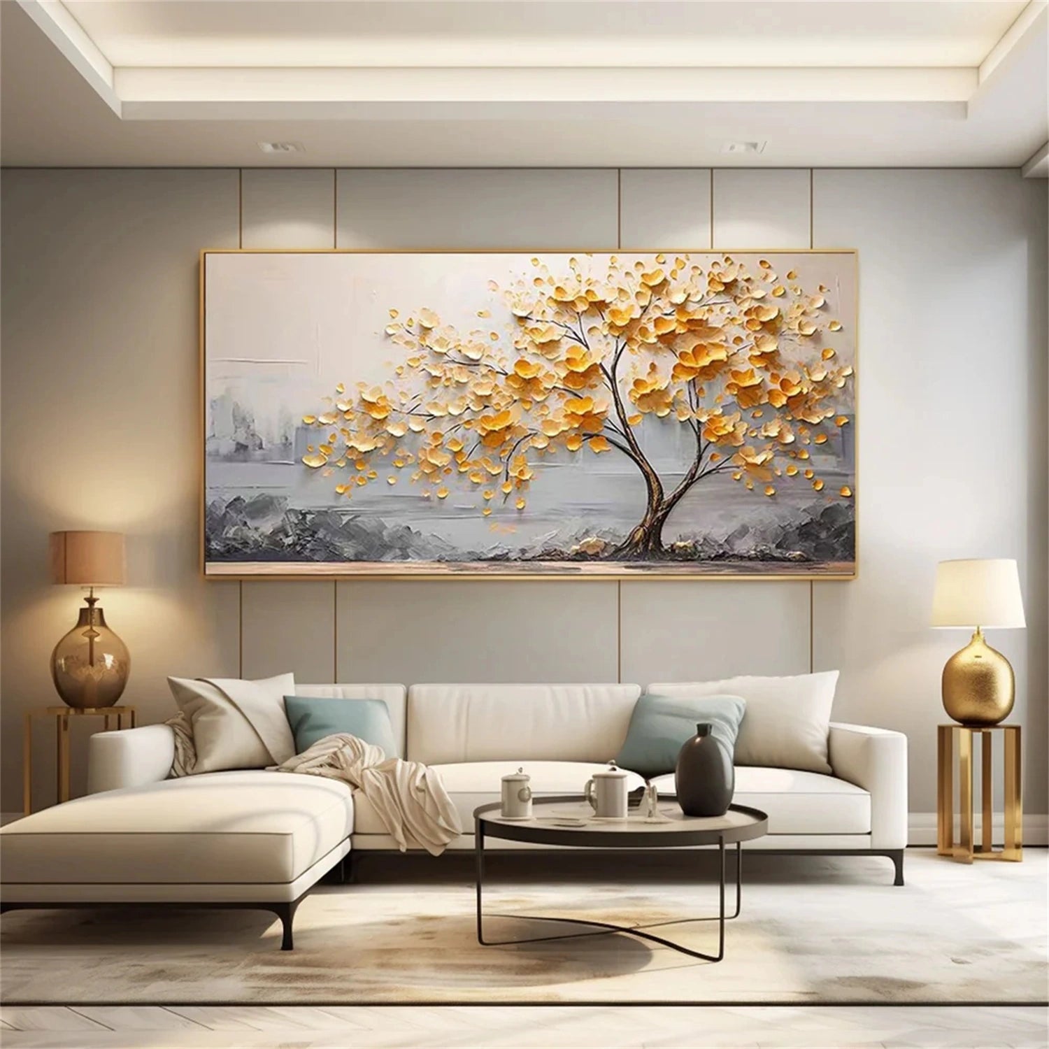 Colorful Flower & Tree Abstract Textured Wall Art #ML052 - Image 4